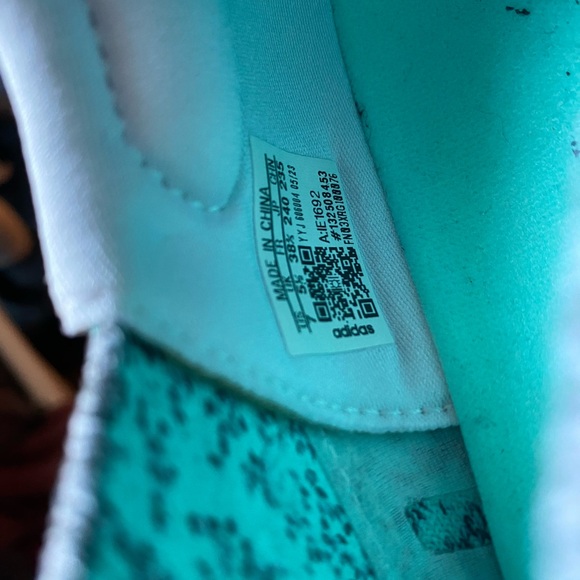 Women’s size 8 Ultraboost Light Weight Running Shoes. Light Blue, Grey, & White. - Picture 2 of 8